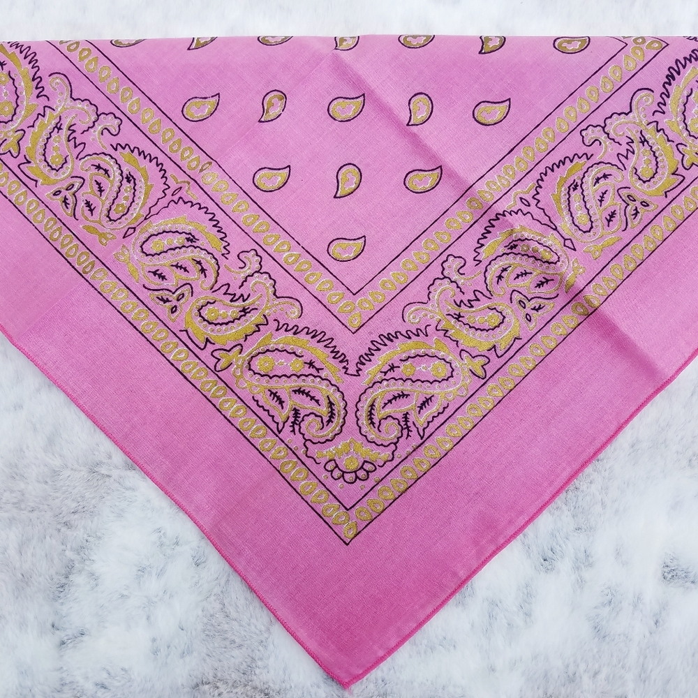 Bandana~Salmon Pink & Gold